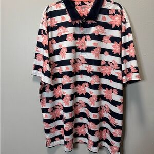 Puma Navy and Pink Floral Polo